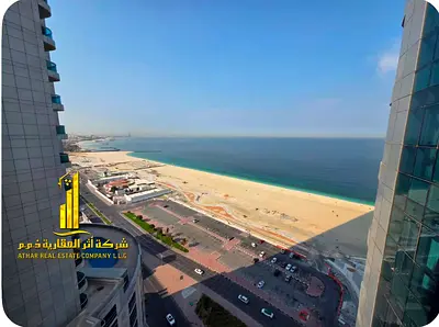 ببلكونه إطلالة بحريه مميزة شقة دوبلكس  غرفتين وصاله بفرش جديد راقي جدا بموقع مميز جدا شامله جميع الخدمات مع جيم، مسبح، ساونا, جاكوزي, باركينج خاص