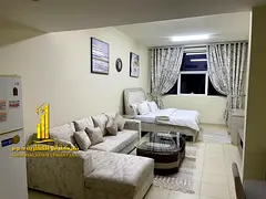 Furnished semi-detached kitchen studio with very high-end furniture for monthly rent in Ajman - Al R