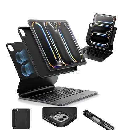ESR iPad Pro 11 Inch Case with Keyboard (M5/M4, 2025/2024), iPad Pro 11(5th) Keyboard Case with Easy