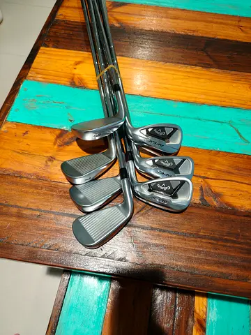 Callaway Apex Irons with upgraded Dynamic Gold Shafts and Golf pride grips.
