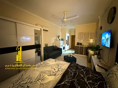 A golden opportunity! Luxurious, fully furnished studio apartment for monthly rent in Al Yasmin Towers, Al Jurf 2, Ajman ✨