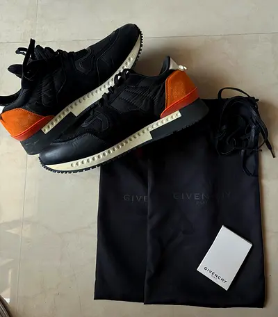 Givenchy Black Mesh And Leather Active Runner Sneakers Size 43