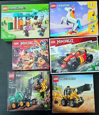 LEGO Package Deal — (Minecraft, Creator Unicorn, Ninjago, Technic) New/Boxed