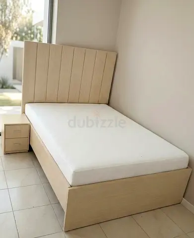 Brend New fabric wooden Double size 120x190 Bed with Madical Matress Available
