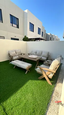 Outdoor garden lounge set with coffee table and cushions (6-piece)