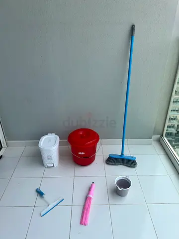 Household cleaning set — broom, buckets and mop accessories