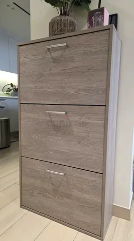 3-Drawer Shoe Cabinet / Storage Unit - Light Oak Finish