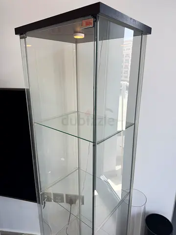 Glass Display Cabinet with Sliding Doors - Modern Showcase