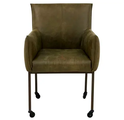 COLIN ARMCHAIR WITH WHEELS – Olive