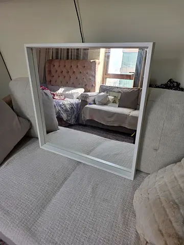 IKEA NISSEDAL Wall Mirror 65x65 cm - White Frame