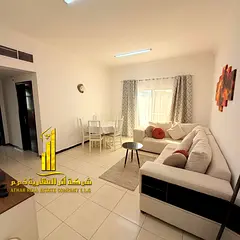 Beautiful furnished one-bedroom apartment with new furniture for monthly rent in Ajman - Al Rashidiy