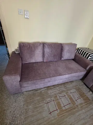5-Seater Fabric Sofa in Good Condition - Neutral Grey