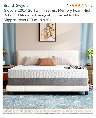 200x120 Memory Foam Mattress with Mattress Topper - in New condition for Dh.250