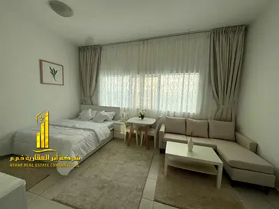 For monthly rent in Ajman - a luxurious studio with a Fully separate kitchen, fully furnished new, elegant furniture and a fully equipped kitchen