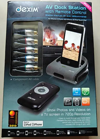 DEXIM DRA022 AV Dock Station with Remote Control for iPod Touch/iPod