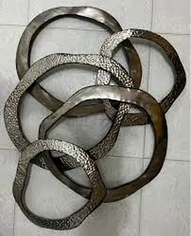 Metal Wall Art - Interlocking Circles Decorative Sculpture