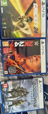 Ps5 games wwe 2k24/cricket 24/$%& of war Ragnarok selling all together
