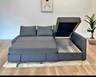 Grey Sectional Sofa Bed with Storage Chaise