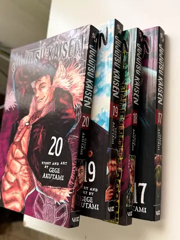 Jujutsu kaisen Manga volumes 17, 18, 19, 20.