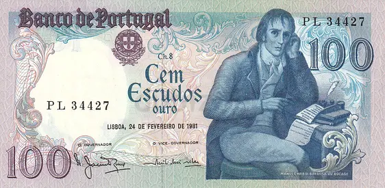 PORTUGAL 100 ESCUDOS BANKNOTE 1981