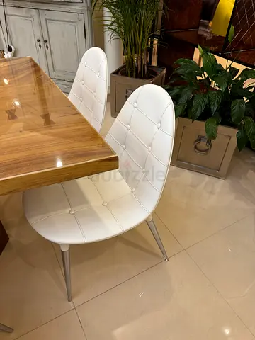 x4 pcs CASSINA Caprice Chairs dining white premium Italian leather