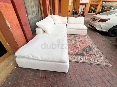 Almost Brand new condition ___marina home luscious feather filled sofa with footstool
