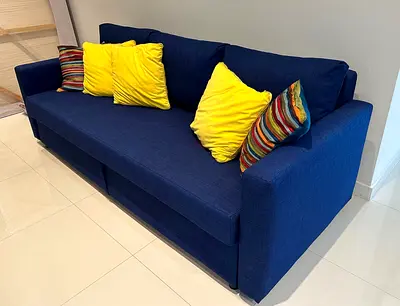 Comfortable Navy Blue 3-Seater Sofa
