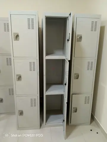 Metal 3-Tier Locker Cabinet — Steel Storage Lockers (Set/Single Available)