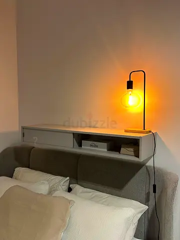 Modern Floating Bedside Shelf with Storage