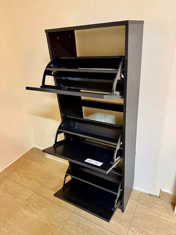 IKEA Wooden 3-Tier Shoe Cabinet – Dark Brown – Good Condition