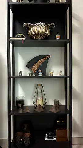 IKEA Dark Wooden Display Shelf / Bookcase with Decorative Items
