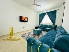 Luxury one-bedroom apartment with a living room and open balcony. Ajman, Al Rawda 3. Fully furnished