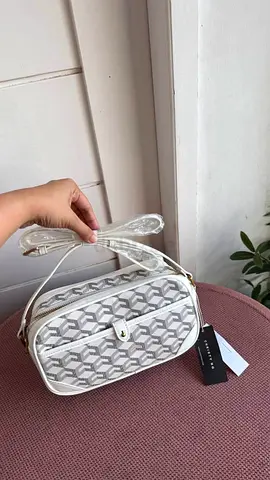 Christy Ng White patterned crossbody bag with adjustable strap pre-order