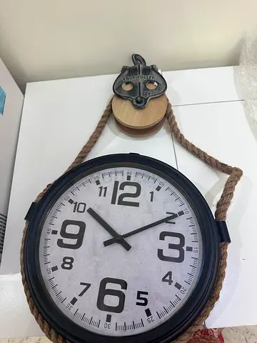 United Furniture Wall Clock with Pulley Rope (New in Box)