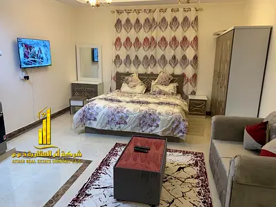 A golden opportunity! Luxurious, fully furnished studio apartment for monthly rent in Al Rawda 2, Ajman, including all bills and internet. ✨