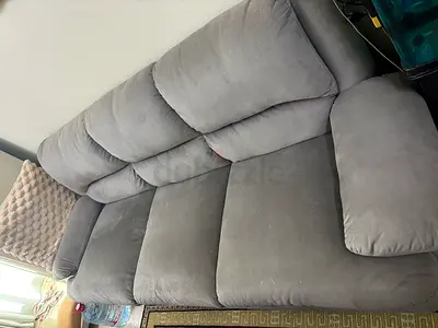 Grey 3-seater plush sofa in good condition