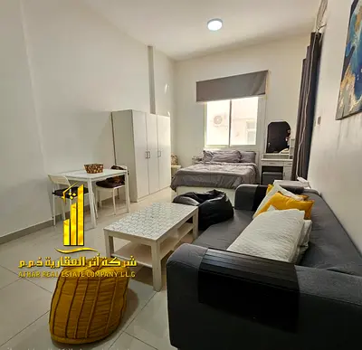 Luxurious studio apartment with separate kitchen, furnished, for monthly rent in Ajman - Al Jurf 2 - next to Al Aqsa School