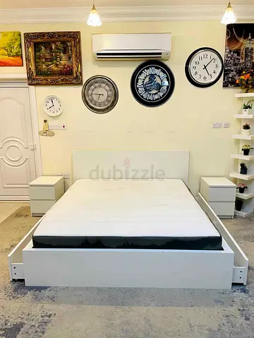IKEA White MALM King Storage Bed with IKEA Mattress 180 x 200 cm
