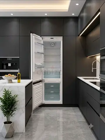 Miele brand of bottom freezer fridge built-in fully-integrated model zstyls