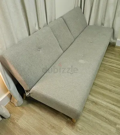 Light Grey 3-Seater Sofa Bed
