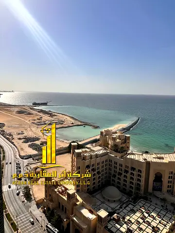 شقة غرفة وصالة اطلالة بحرية مفروشة فرش جديد للايجار الشهرى بعجمان - الكورنيش - برج الاتحاد