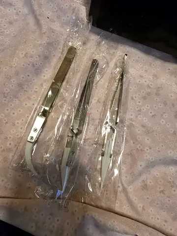 Set of 3 Precision Stainless Steel Tweezers / ESD Pliers for Electronics Repair