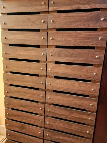 Solid Wood Slatted Headboard / Wall Panel - Walnut Finish