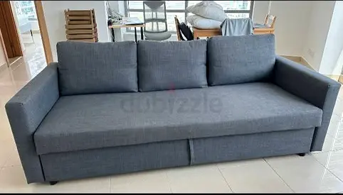 IKEA L shap Sofa store cum bed you can fix the storage lift or Right any side