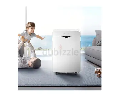 Portable AC Dehumidifier / Air Purifier Unit - White, Compact