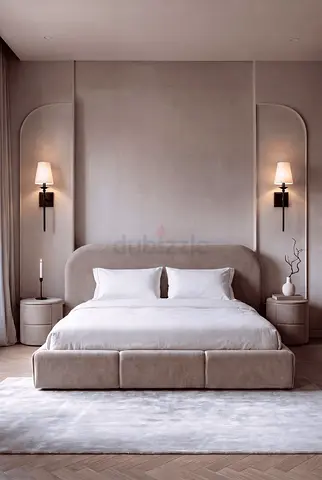 King Size Upholstered Bed Frame with Headboard