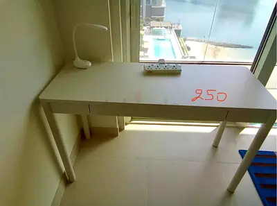 Off-white desk 140x75cm from IKEA
