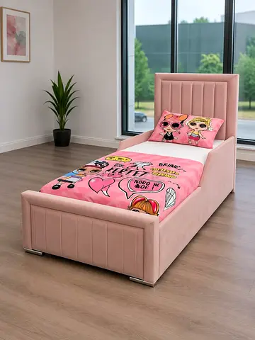 Luxury Fabric Bed Frame With Mattress Stylish Modern Design Headboard