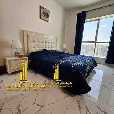بإطلالة مفتوحه مميزة على المدينه شقة مفروشة غرفه وصالة مفروشه بالكامل فرش جديد راقي جدا بموقع مميز جدا شامله جميع الخدمات مع جيم، مسبح، باركينج خاص
