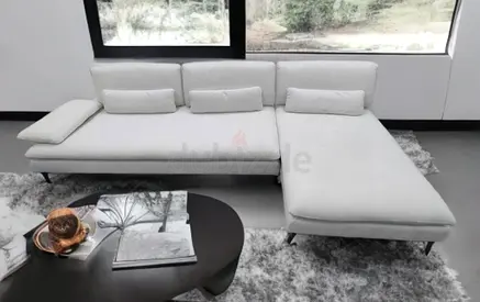 Expensive quality white color roche bobois lshape sofa
